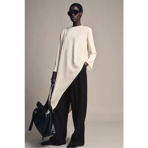 NWT Zara Chic Asymmetrical White Tunic Top size Medium